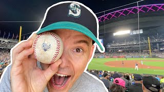 I flew 2,421 miles JUST TO CATCH this Ichiro Suzuki baseball at TMobile Park