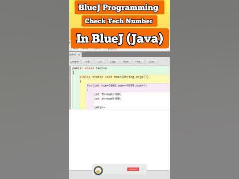 Code Check Tech Number or Not in BlueJ ll Java programming ll Bluej ...