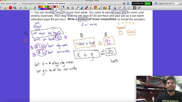 Modeling with Systems of Inequalities Part 1