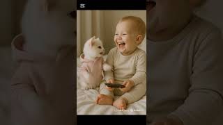 Mały kotek z chłopcem śmieją się z pierda #catlife #ai #cat #funny #foryou