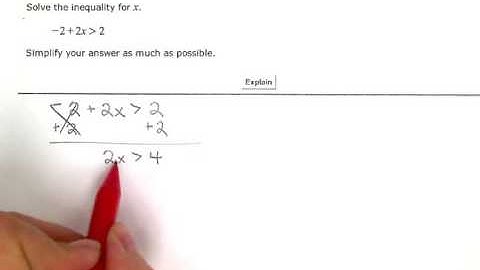 ALEKS:  Solving a two step linear inequality:  Problem type 1 (KC)