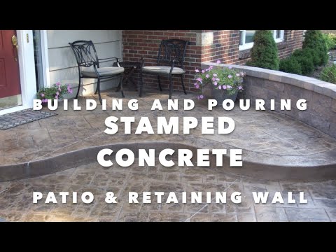 How to build & pour a stamped concrete patio & retaining wall