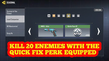 Kill 20 enemies with the quick fix perk equipped