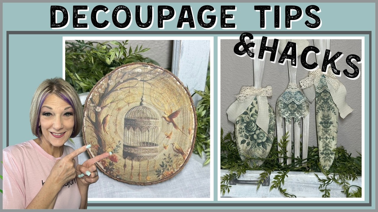 How to Decoupage Napkins/Cottagecore DIY Decor/Decoupage Hacks