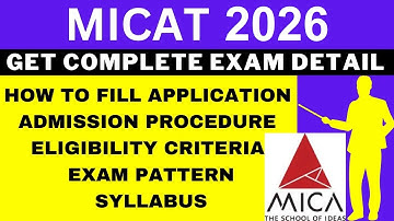 MICAT 2026 Notification (Out), Application, Dates, Eligibility, Syllabus, Pattern, Admit Card