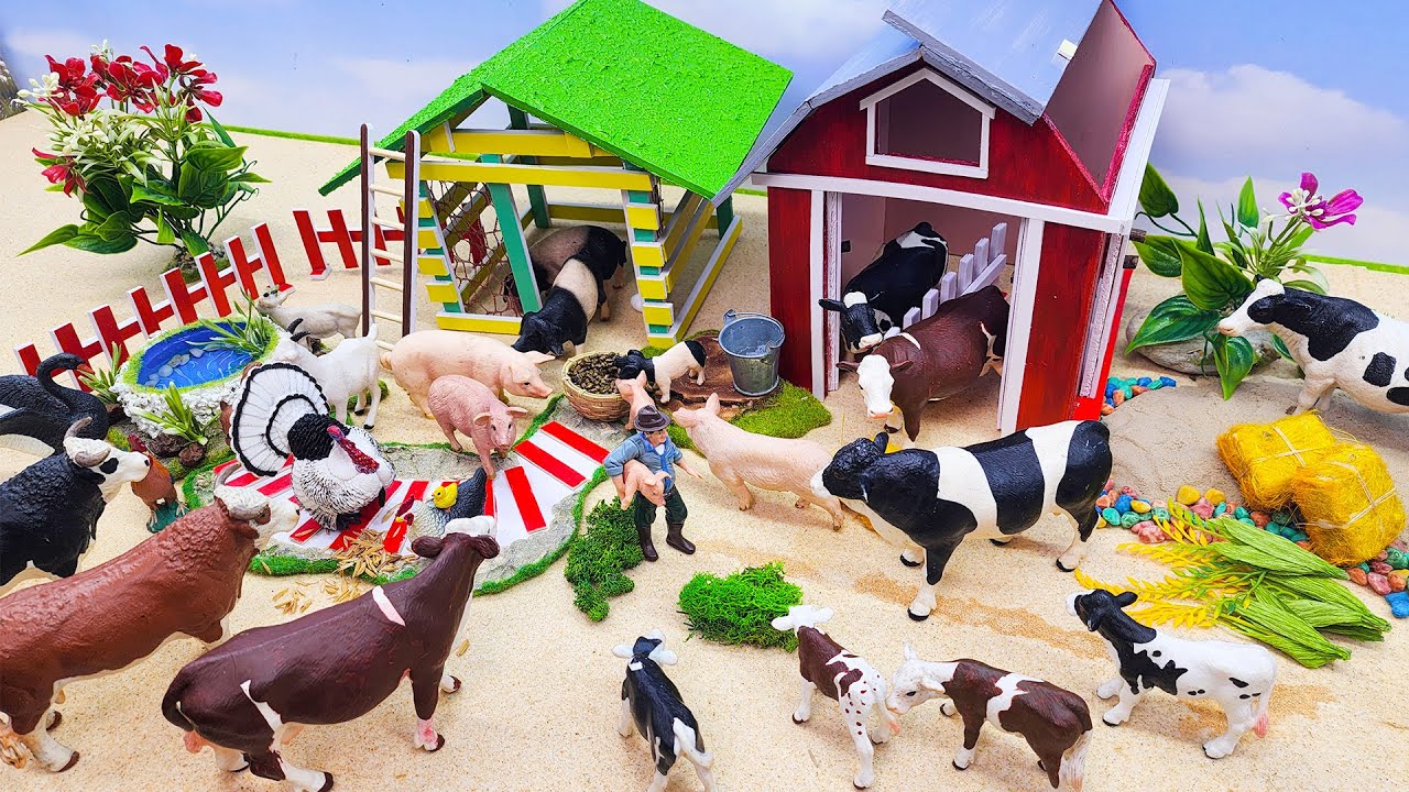 DIY how to make Country Farm Diorama and Barnyard Animal - Cows Farm - Animal Farm - Cattle Farm !