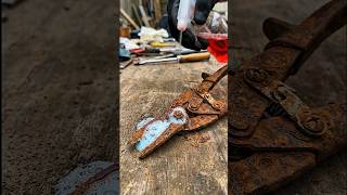 Rusty cutter clean in just 1 minute 🧹😳#rust #rustremoval #satisfying #asmr #shorts