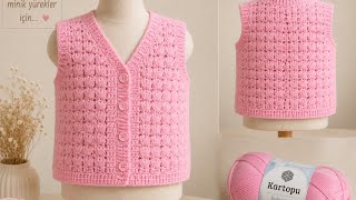 Kolay2sırada biten Yelek kol yaka kesimi Şal İçin Örgü Modeli Knitting Crochet Tığ işi kirpik modeli