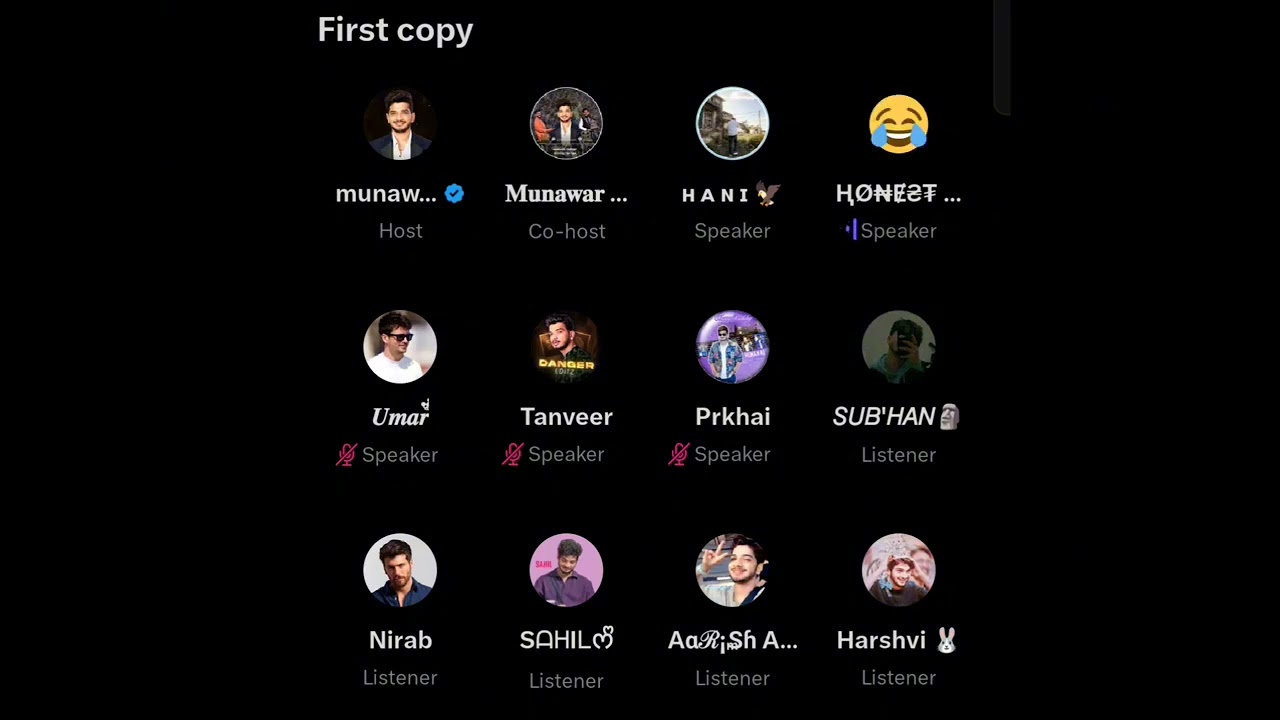 Munawar in twitter/X space for Firstcopy feedback ❤️ 
