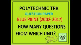 Polytechnic TRB - Blue print (question paper-2002 to 2017)