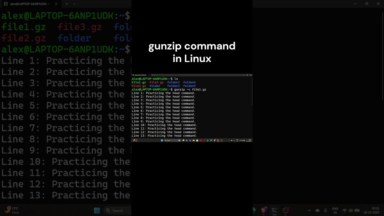 Gunzip Command in Linux | Decompress .gz Files Easily 