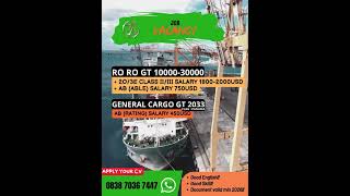 'Lowongan Kerja Kapal RO-RO & General Cargo! Gaji hingga $2000 - TJS Marine Indonesia 🚢🌏'