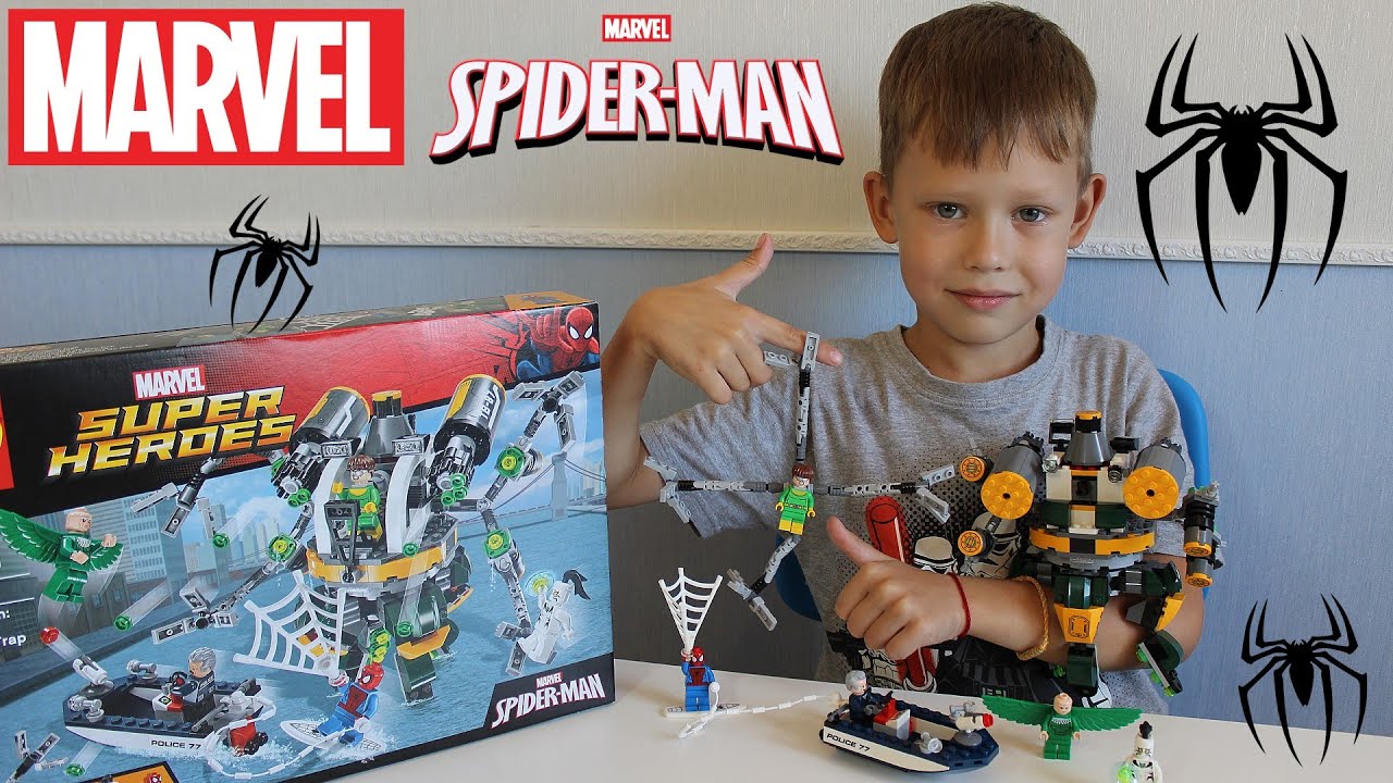 Обзор Lego Spider Man Doc Ock's Tentacle Trap Super Heroes 76059 Review