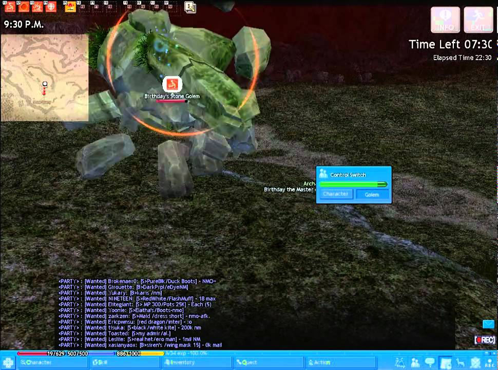 Mabinogi- Stone golem vs Cuilin Golem on Hard