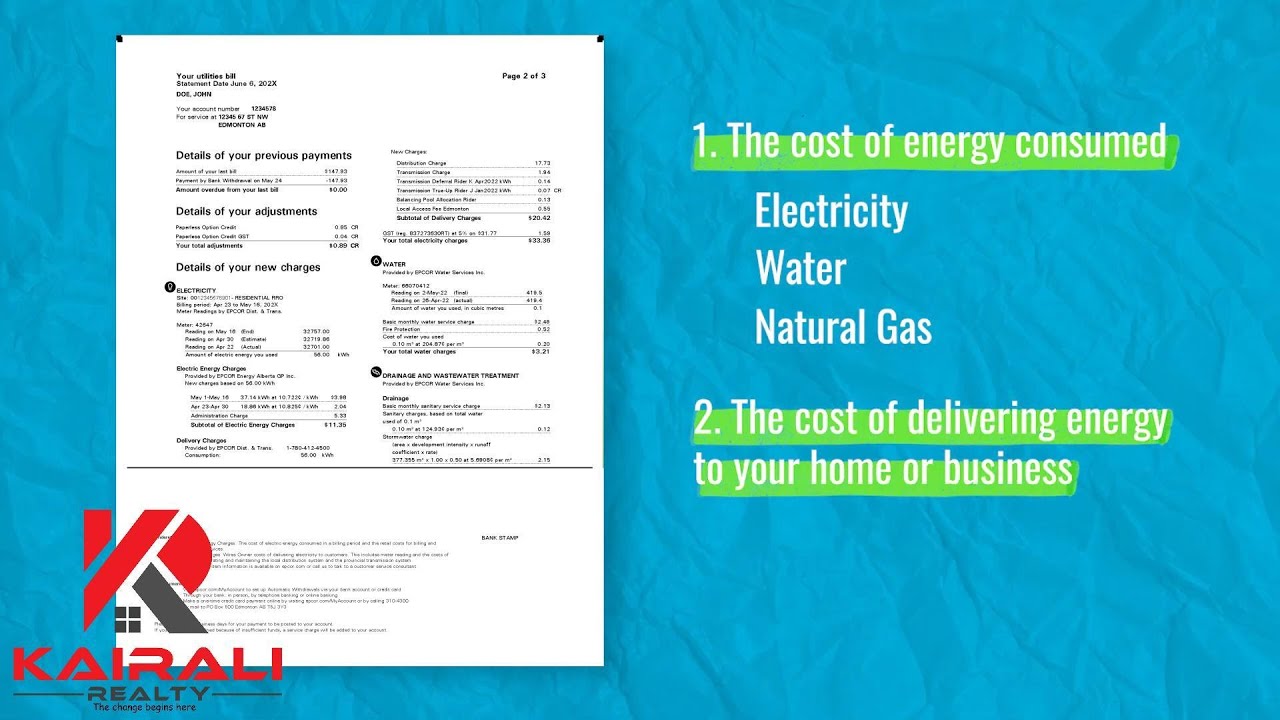 Understanding your  UTILITY BILL