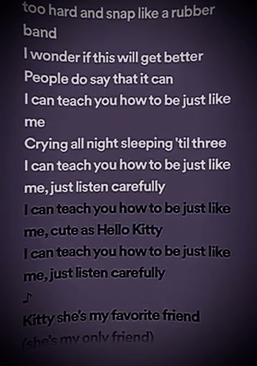 ⭐️~Song: Hello Kitty -Jazmin Bean~⭐️ “I can teach you how to be just like me…” #lyrics #spedupsongs