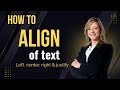 How align text in Ms word| Alignment of text| Left, center,right & justify| Learning With Zabih|word