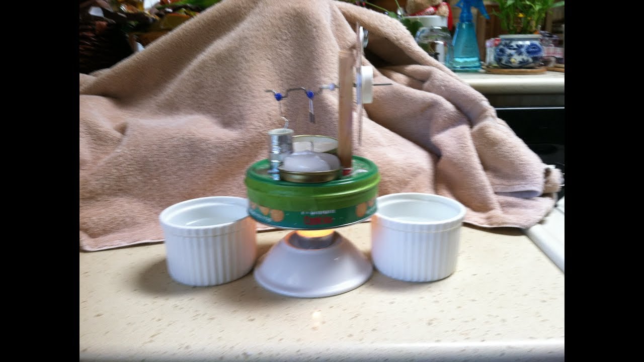 Cookie Can Stirling ----- Candle & Ice Powered