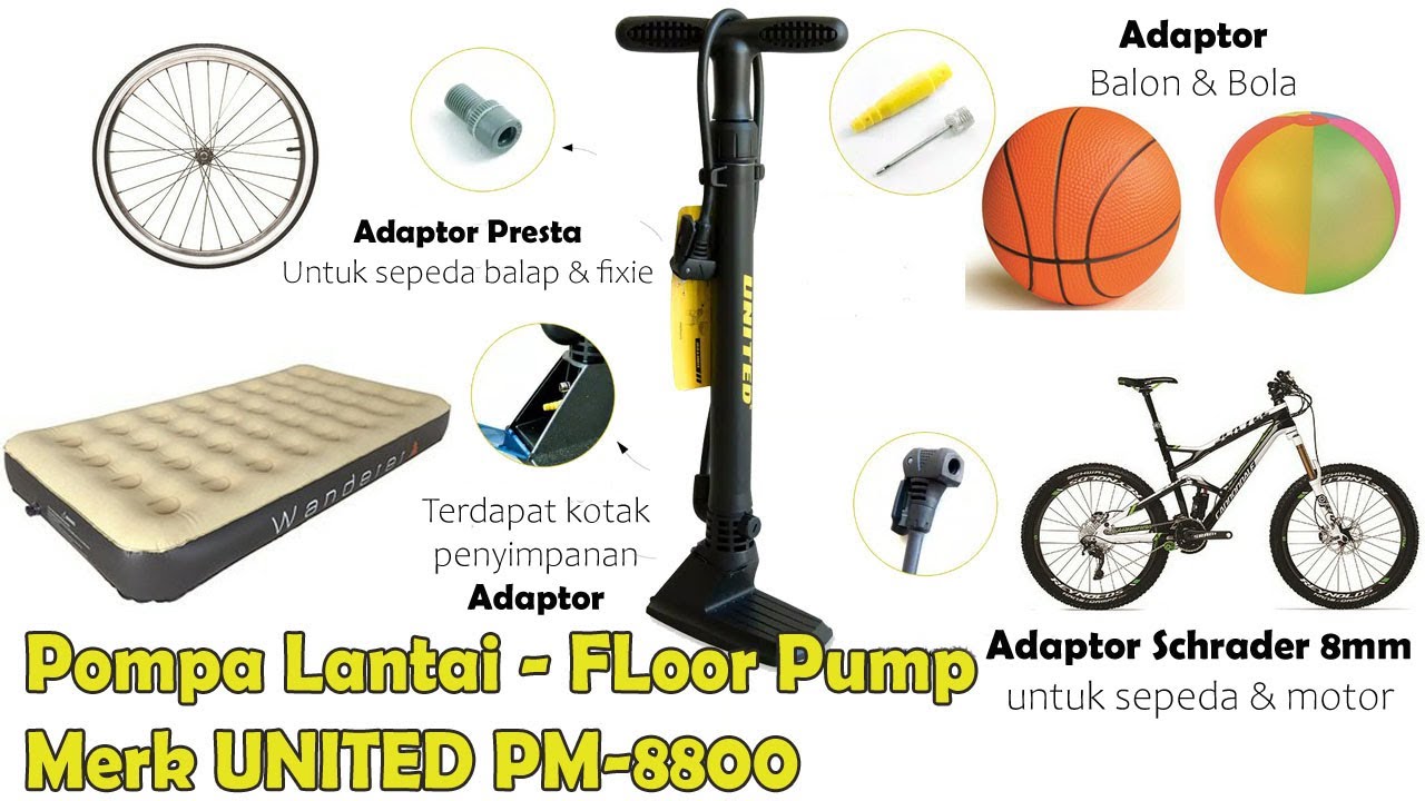 Review - Pompa Lantai/Floor Pump Pompa Manual Merk UNITED