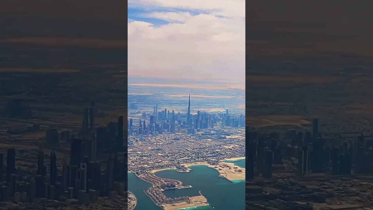 amazing video of Dubai's skyline form above  