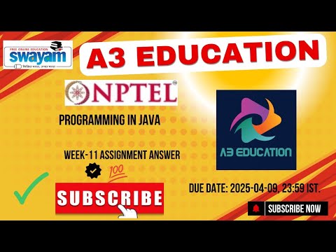 NPTEL Programming in Java Week 11 Assignment Answers Solution Quiz | 2025 - Jan