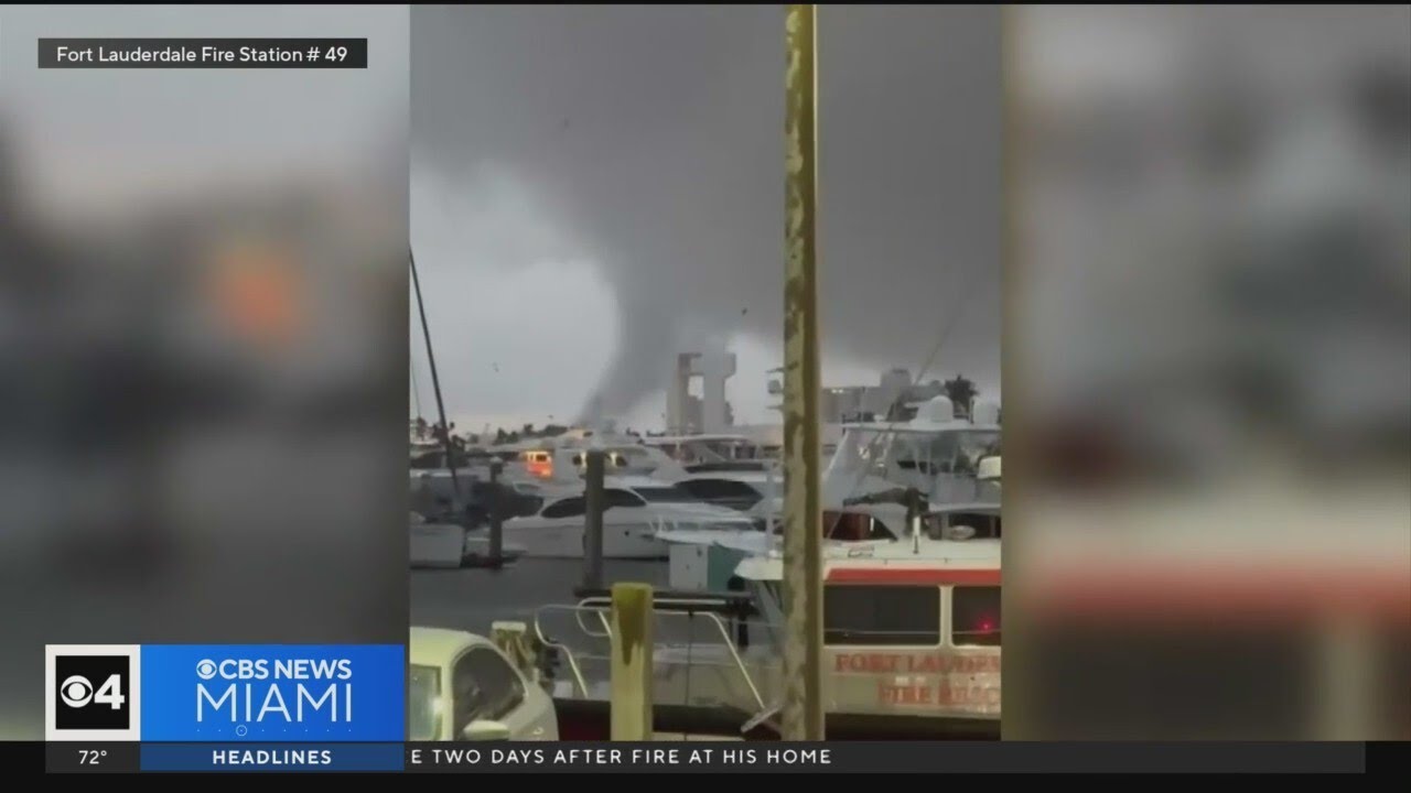 Tornado touchdown sighted in Fort Lauderdale - YouTube