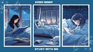Blue Winter Vibe Ambience of three Girls in their Cosy Bedroom I 90 Min Study + 10 min break screenshot 5