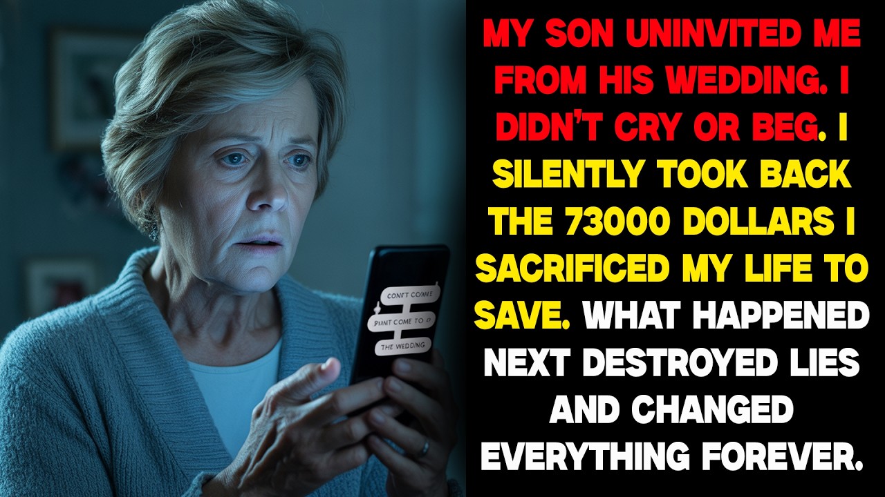 My Son Uninvited Me From His Wedding... So I Took Back My $73,000 Life Savings..