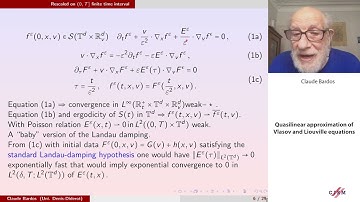Claude Bardos:  Quasilinear approximation of Vlasov and Liouville equations