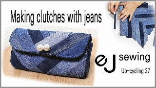 EJ-Up cycle 27/미니 클러치 만들기/Making clutches with jeans/청바지로 만든 가방/DIY/CRAFTS/MAKE A BAG