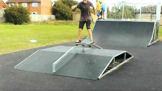 A Few Boardslides on a Fun Box Rail