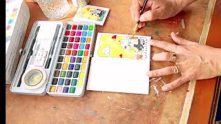 Cute Gebbies Coloring Pages with Meeden Watercolor Relaxing Fun Coloring