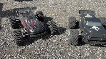 Arrma Outcast 8s and Kraton 8s with M2C mega chassis... + we test the New M2C chassis skid brace