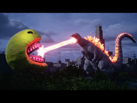 Pac-man vs Godzilla  Animation [Horror Short Film]