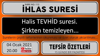 İhlas Suresi Tefsir Özetleri. Arı Duru Tevhid ve Şirkten Temizlenmek İçin