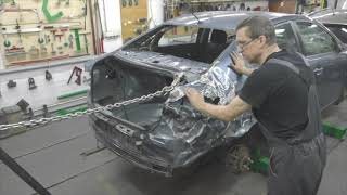 :  ,  . Body repair after an accident.