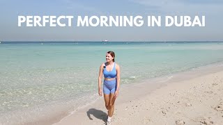 Our favorite BEACH in DUBAI - A PERFECT Remote Work Morning