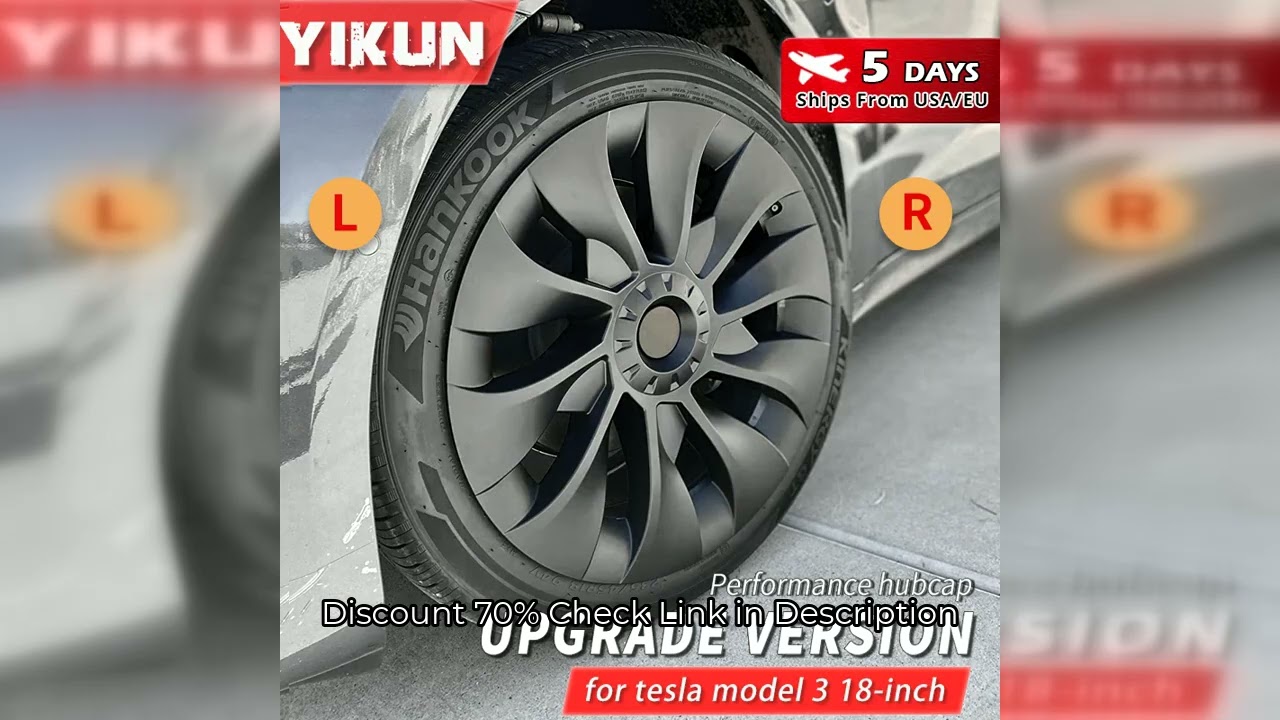 4PCS Hub Cap Car for Tesla Model 3 18 Inch Wheel Cap Replacement Automobile Wheel Hubcap Full Rim Co