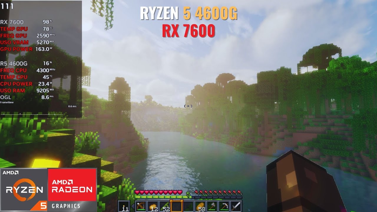 Minecraft 1.21 - Ryzen 5 4600g / RX 7600 / 16GB / 2026 - relaxing gameplay (no commentary)