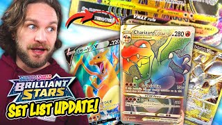 Brilliant Stars Set List Update 5 CHARIZARDS IN THIS SET