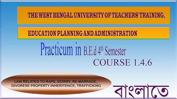 B.E.d 4th Semester LAWS RELATED TO RAPE Course-xi( 1.4.6)