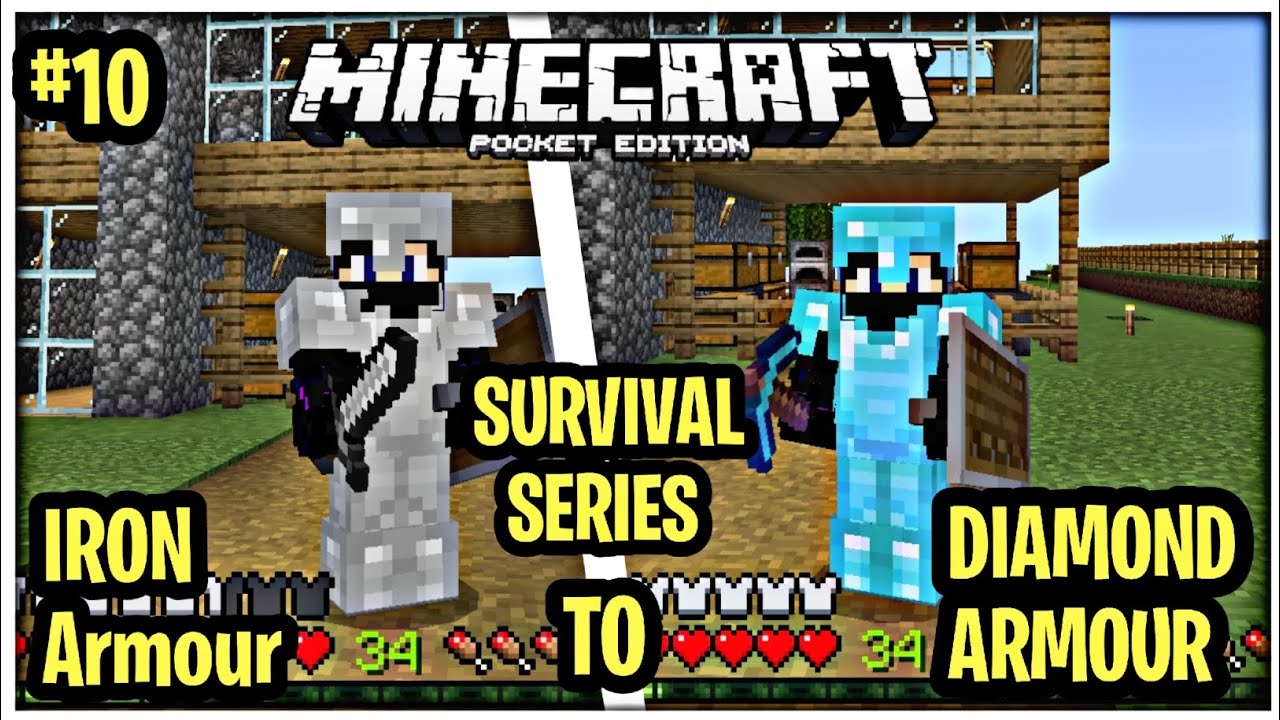 I made fully diamond armour in my Survival world with Mining Part 10 ...