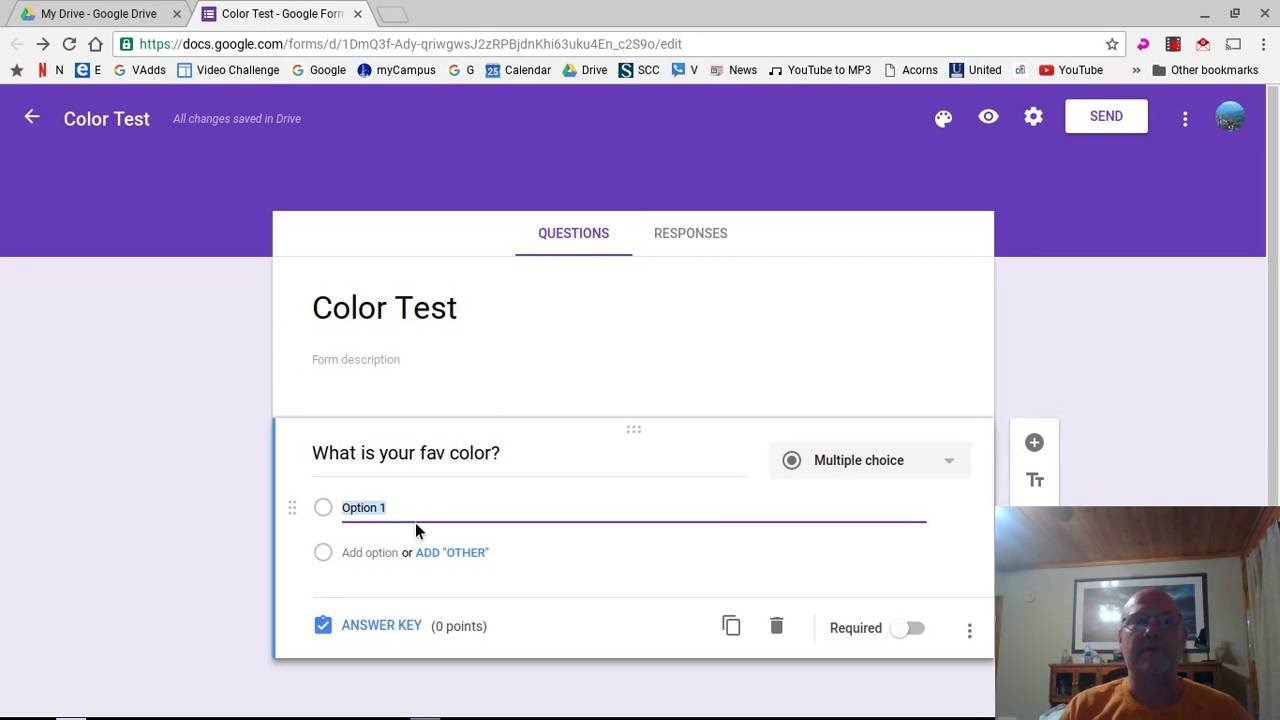 create a matrix in g docs