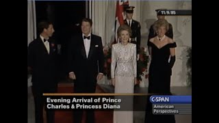 KING CHARLES and Prince Diana at White House November 9, 1985 with Reagans