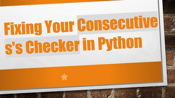 Fixing Your Consecutive s