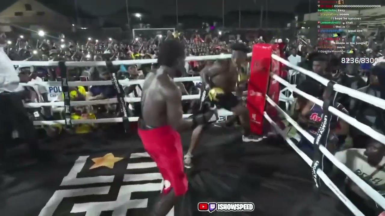 IShowSpeed faces a pro boxer in Bukom, Ghana 🇬🇭 and the crowd goes wild! 🎥 :IShowSpeed