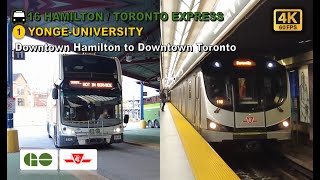 TTC & GO Transit POV Walk: Downtown Hamilton to Downtown Toronto Via Union Station【4K】