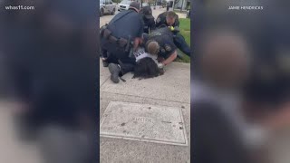 Louisville police chief requests investigation after officer caught on video punching man being arre