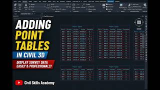 Add Point Tables in Civil 3D | Display Survey Data Easily