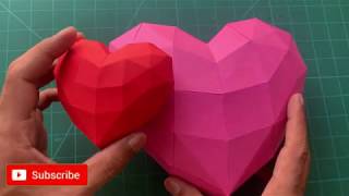 LOW POLY 3D HEART PAPER-CRAFT DIY TUTORIAL || EASY PAPER-CRAFT TUTORIAL FOR BEGINNERS LOW POLY 3D HEART PAPER-CRAFT DIY TUTORIAL || EASY PAPER-CRAFT TUTORIAL FOR BEGINNERS